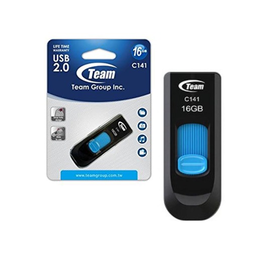 PENDRIVE TEAM GROUP C141 16GB USB 2.0 PRETO